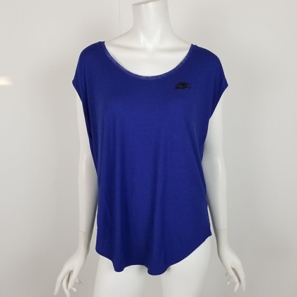 Nike Blue Racerback Mesh Short Sleeve Shirt Medium
